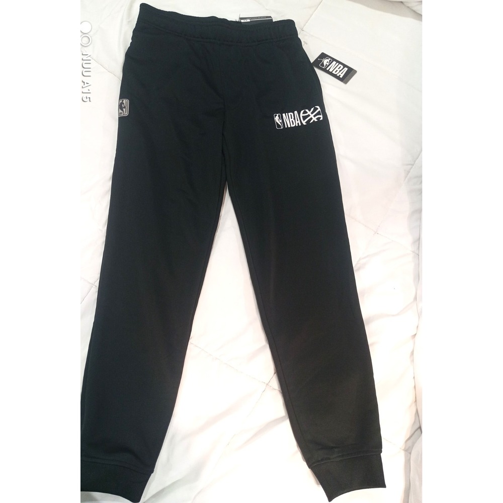 NWT NBA Boys 14/16 Youth Joggers Athletic Basketball Pants Black